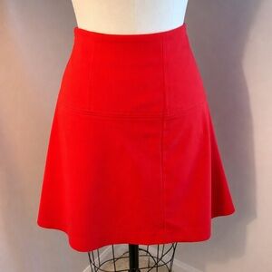 LOFT Vibrant Red A-Line Skirt